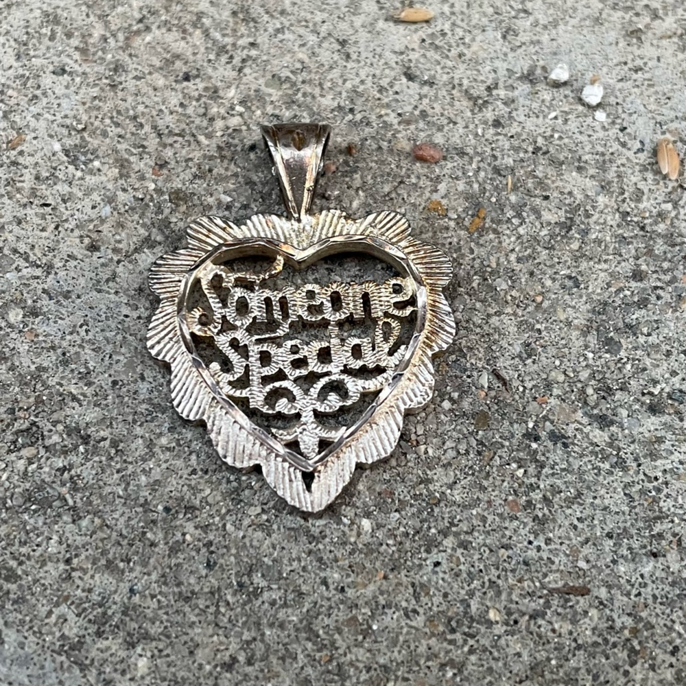 Vintage. Sterling Silver 925 Heart Pendant - Picture 2 of 3